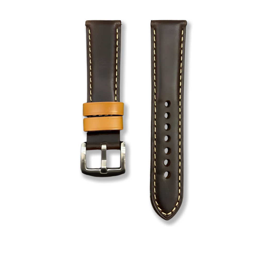 Cavern Plain Dark Brown 22mm Leather Strap