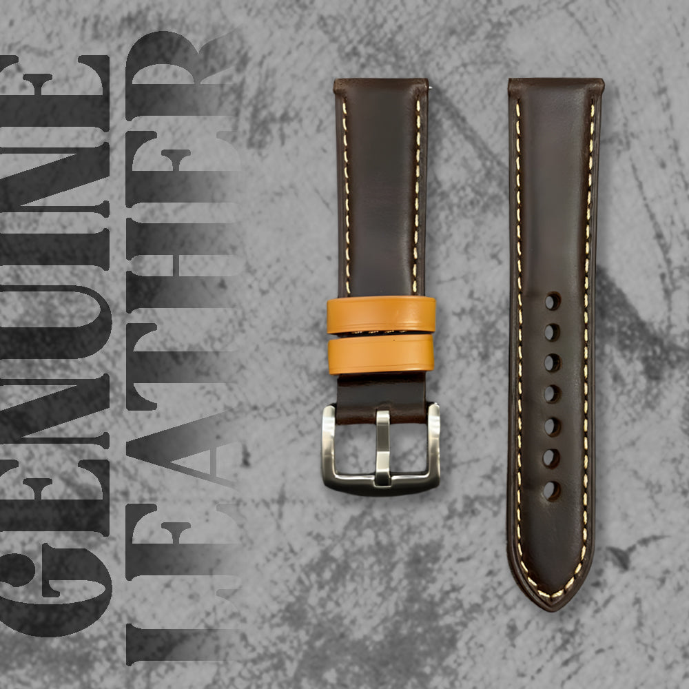 Cavern Plain Dark Brown 22mm Leather Strap