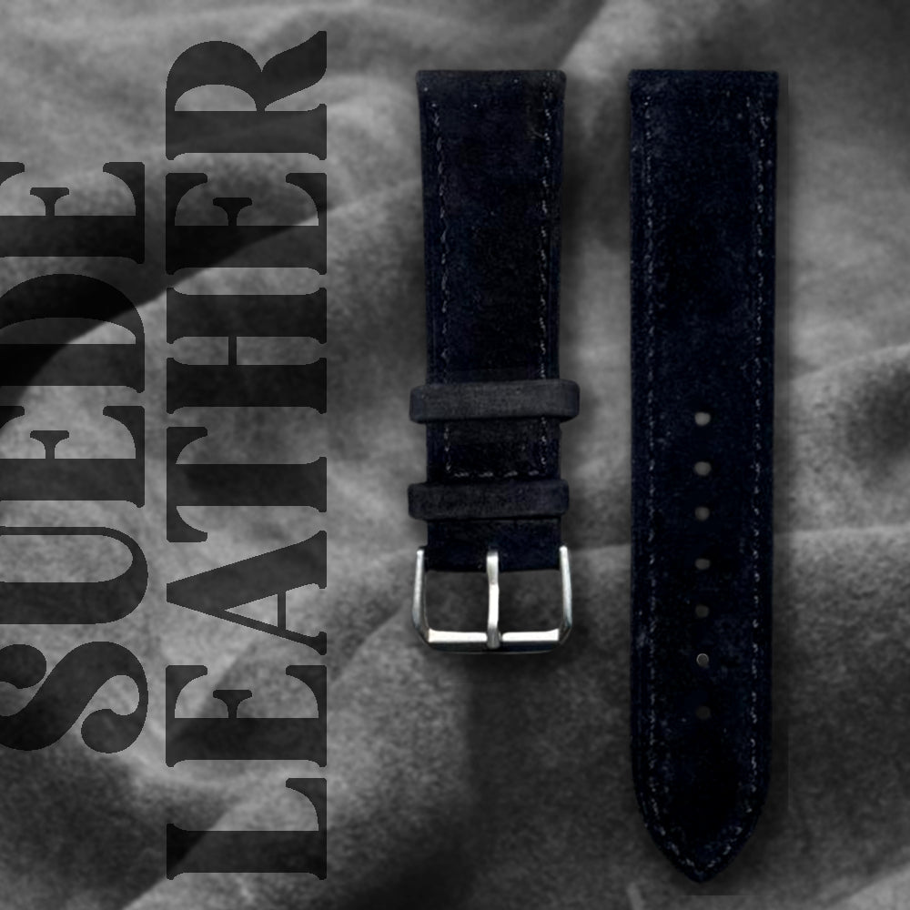 Cavern Suede Black 22mm Leather Strap