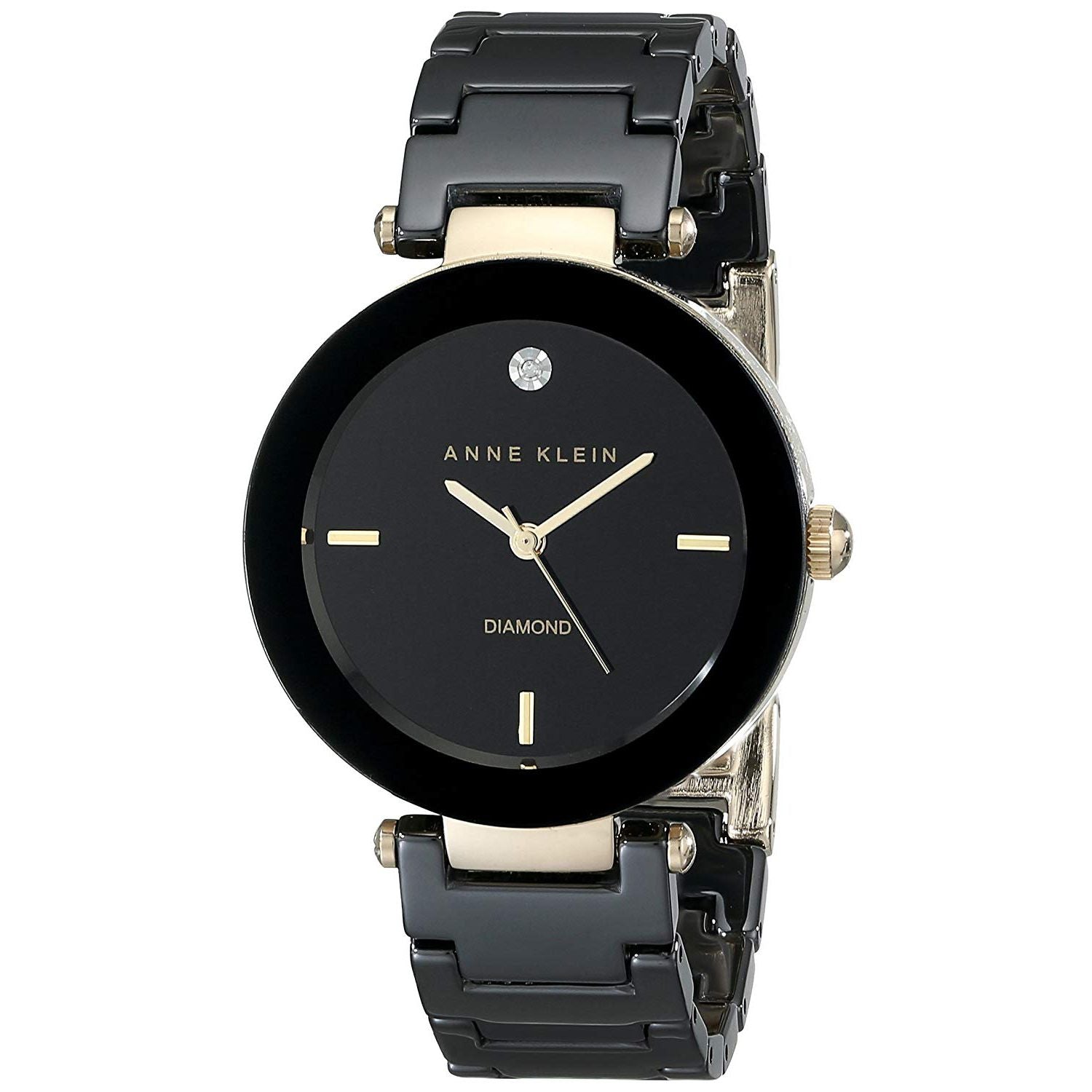 Anne klein black shop dial ladies watch