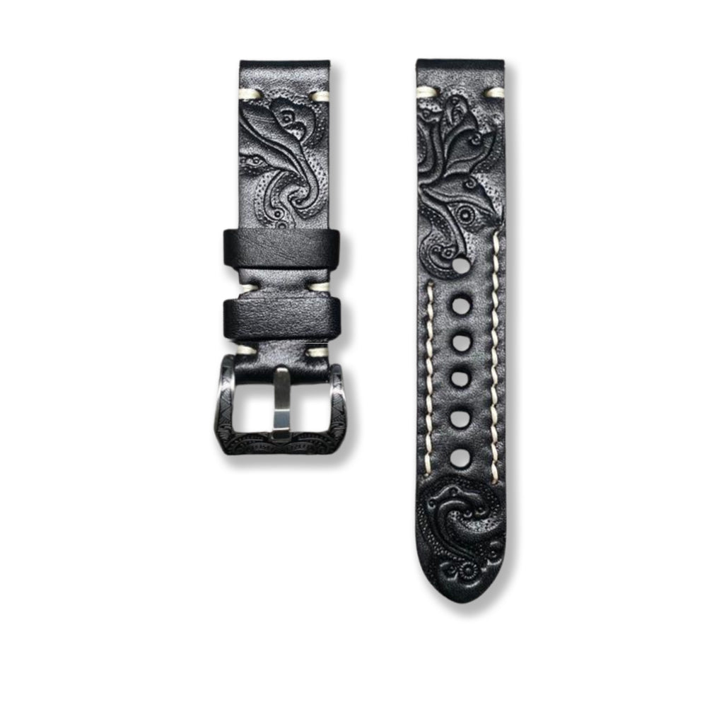 Cavern Vintage Black 22mm Leather Strap