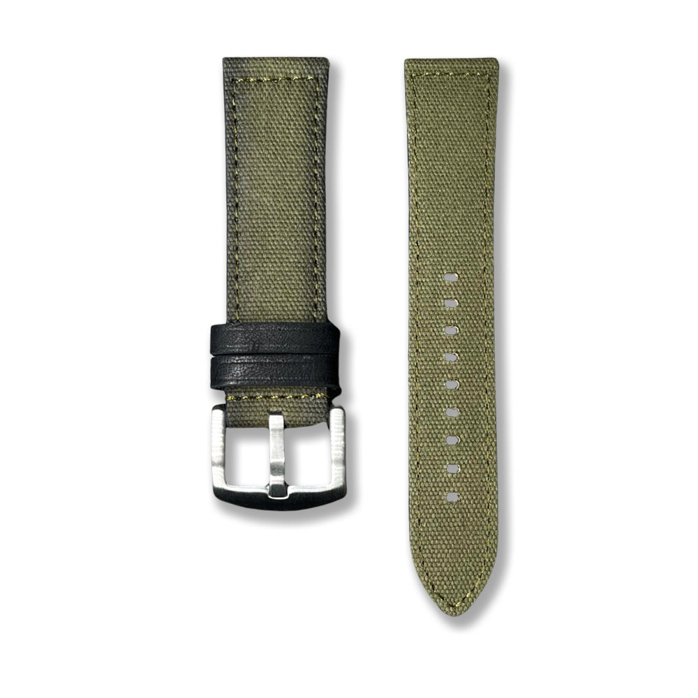 Cavern 22mm Green Nylon Texture Vegan Leather Strap