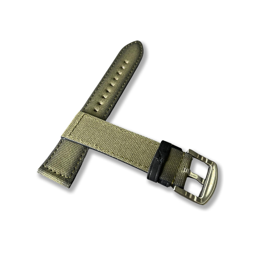 Cavern 22mm Green Nylon Texture Vegan Leather Strap