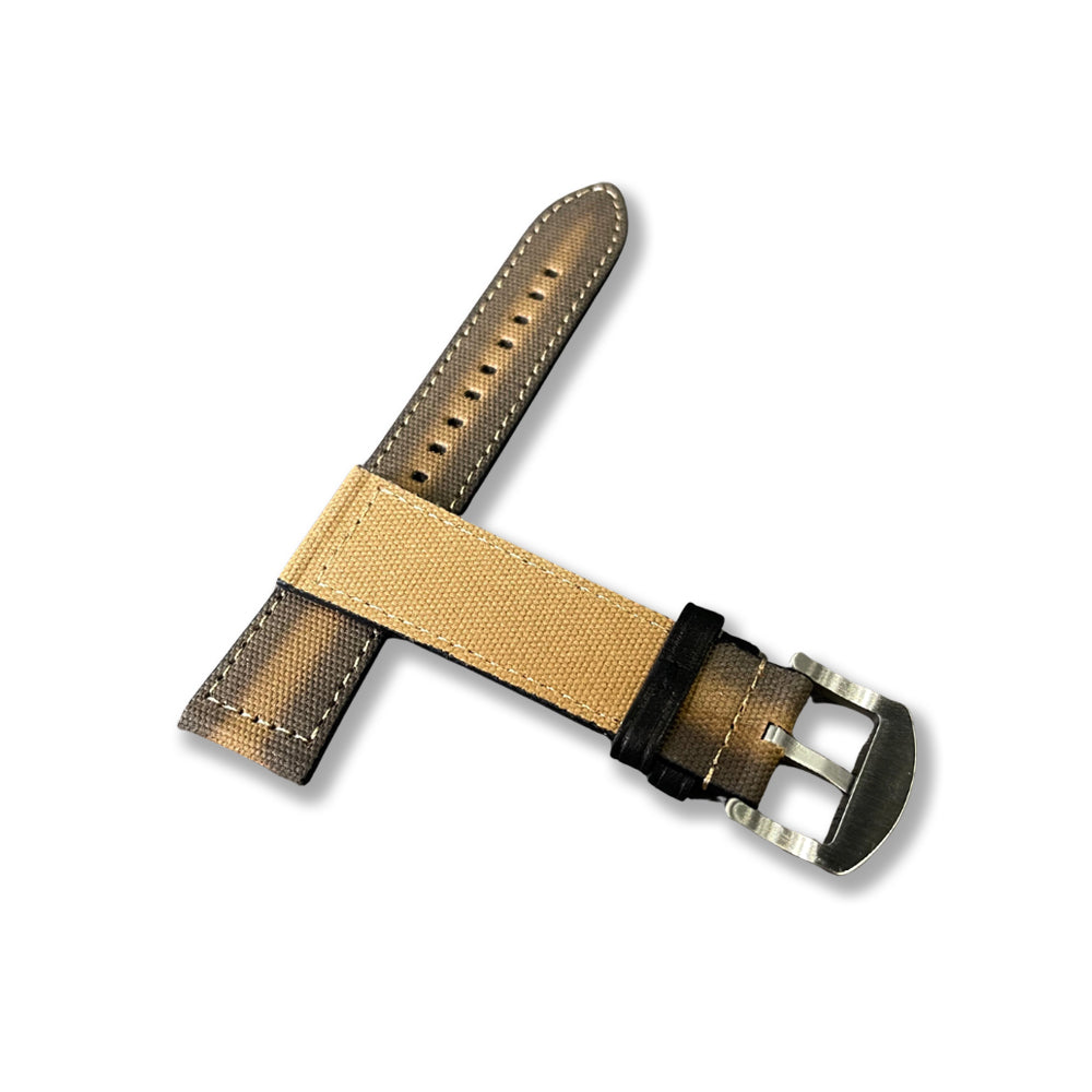 Cavern 22mm Yellow Gradient Nylon Texture Vegan Leather Strap