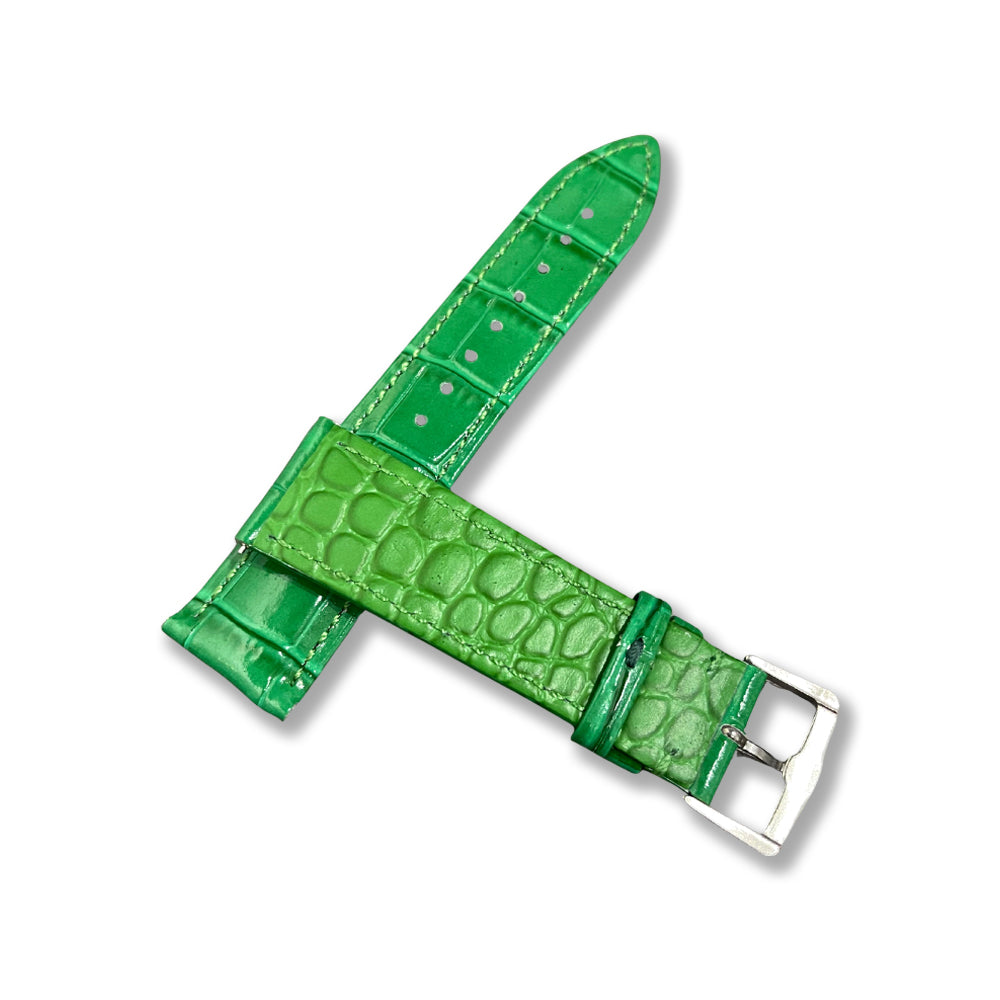 Cavern 22mm Glossy Green Leather Strap