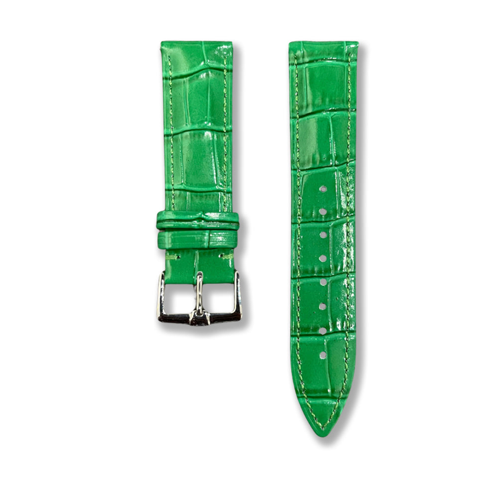 Cavern 22mm Glossy Green Leather Strap