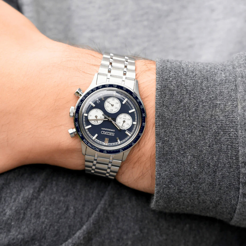 Seiko Essentials Chronograph Blue Dial Men's Watch | SSB477P1