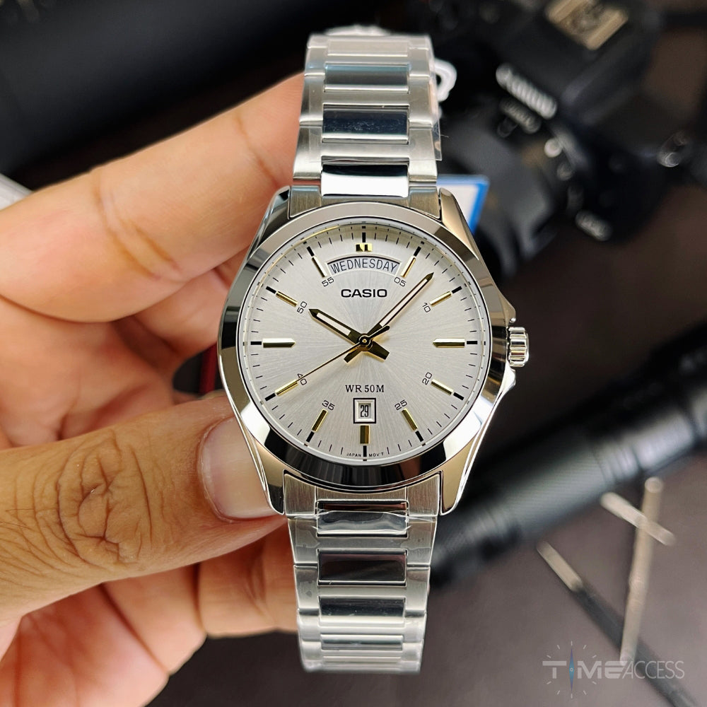 Casio Enticer Silver Dial Men's Watch | MTP-1370D-7A2VDF