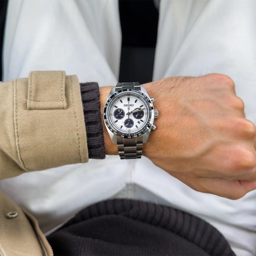 Seiko Prospex Speedtimer "Youngtimer' White Solar Chronograph Watch SSC961P1