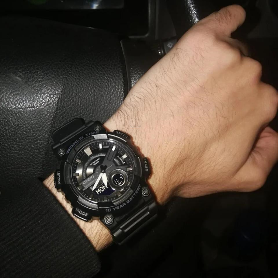 Casio AEQ-110W-1BVDF| Black Resin Men's Watch