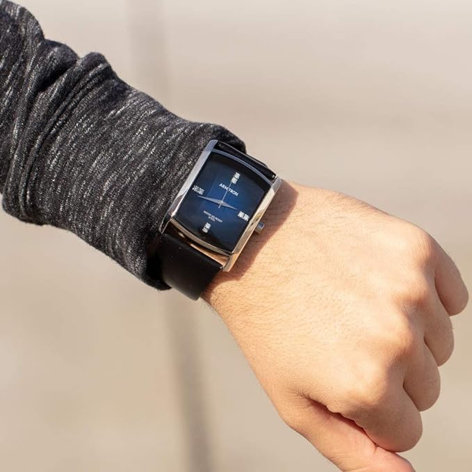 Armitron Deep Blue Crystal Leather Unisex Watch 20/4604DBSVBK