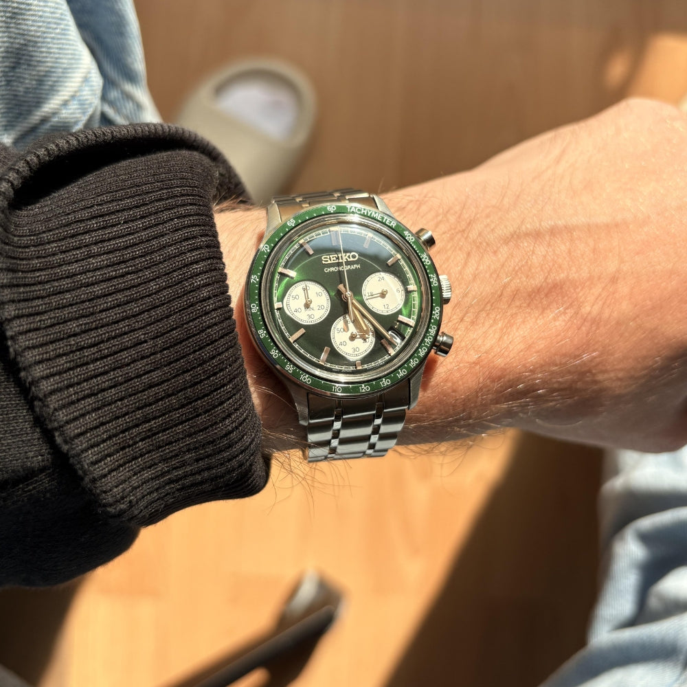 Seiko Essentials Chronograph Green Dial Men's Watch | SSB481P1