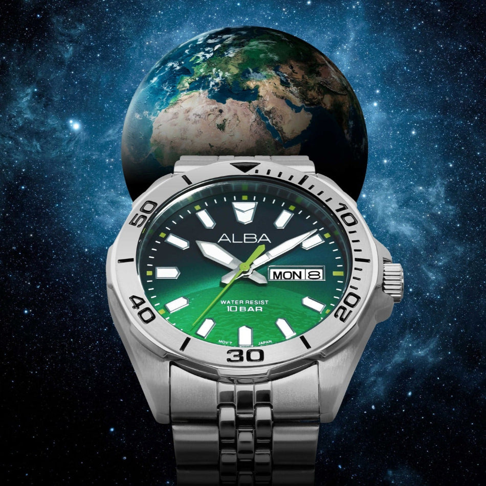 ALBA Sportive Green Gradation Dial Men's Watch | AV3579X