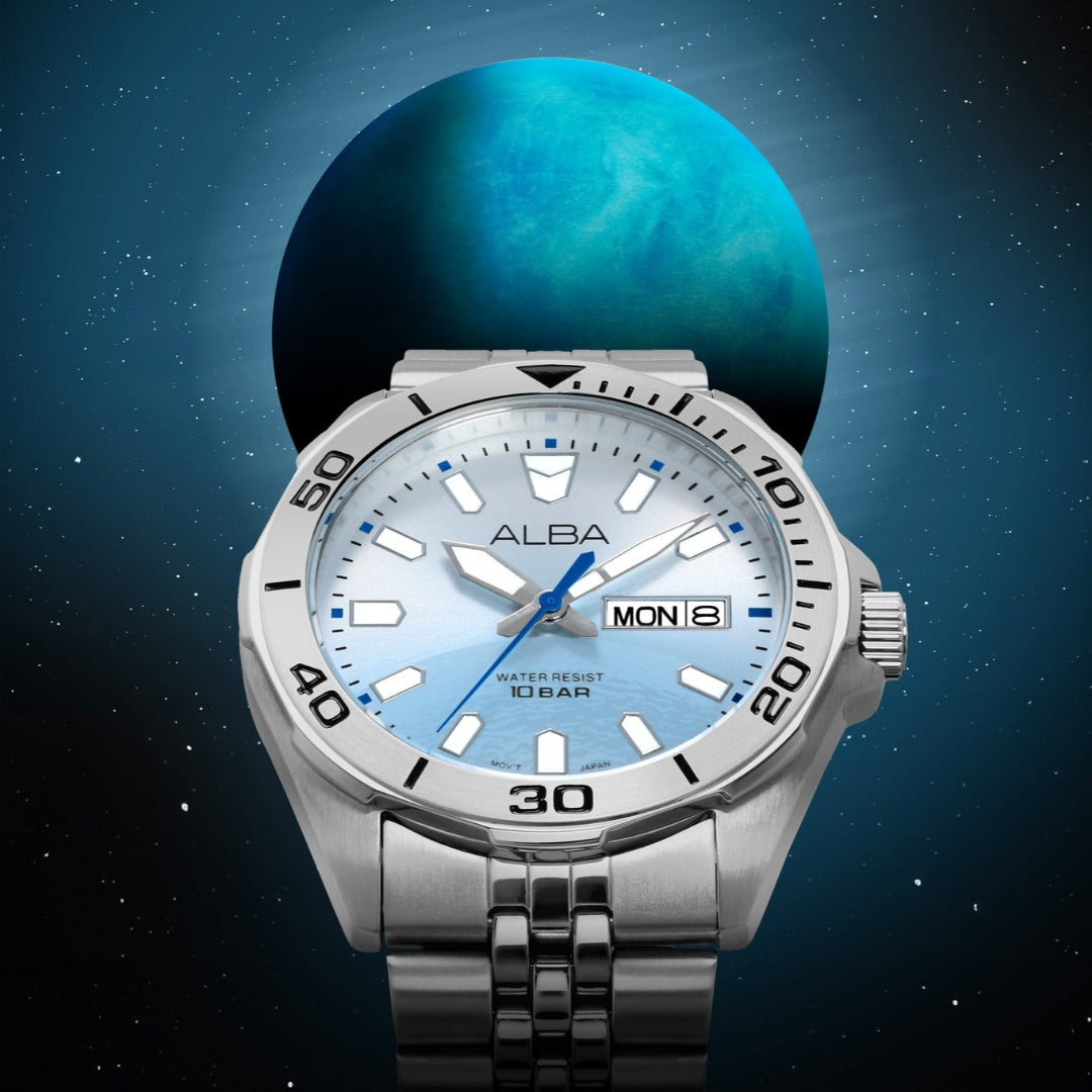 ALBA Sportive Uranus Ice Blue Gradation Dial Men's Watch | AV3587X