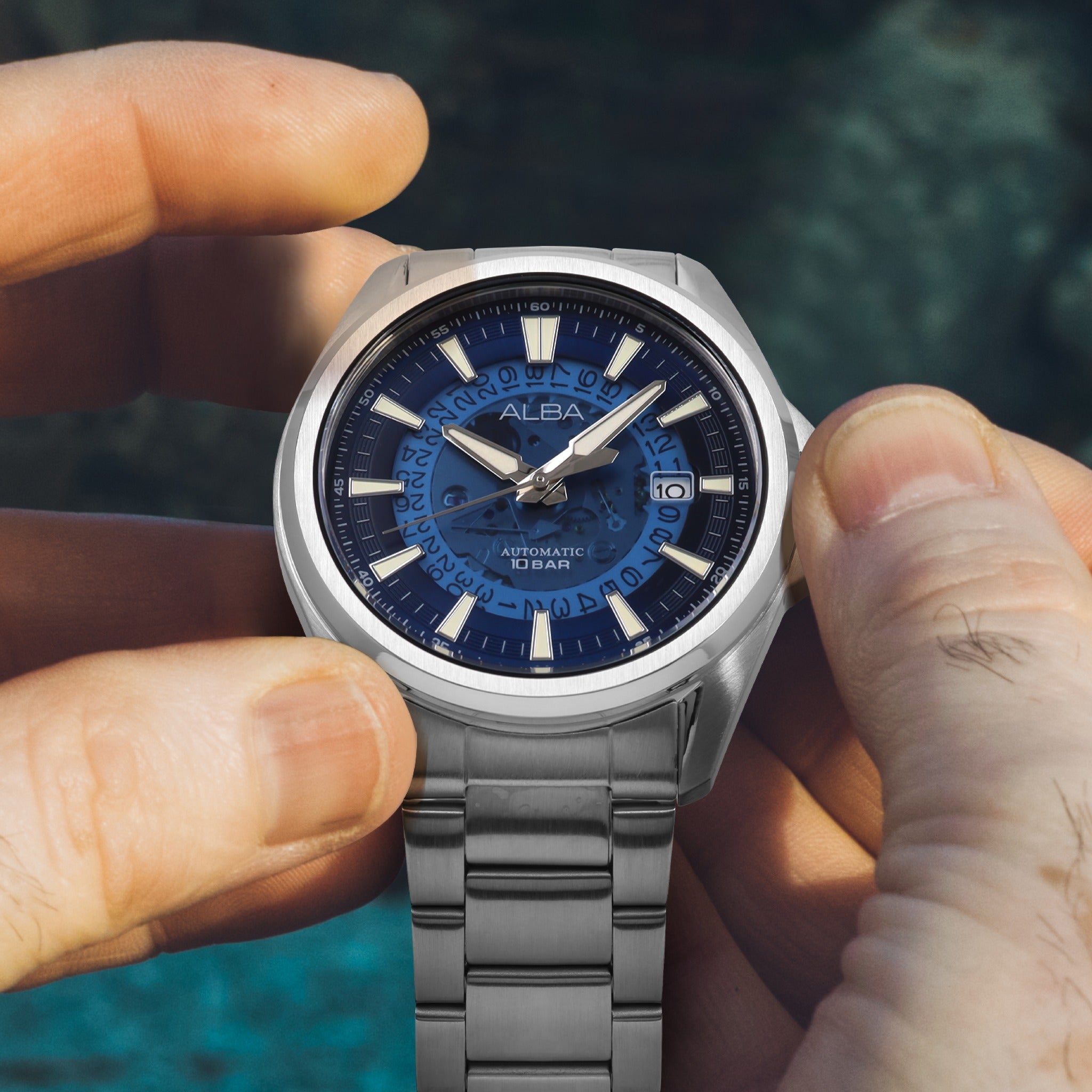 Alba Automatic Blue Translucent Layered Dial Men's Watch| AU4029