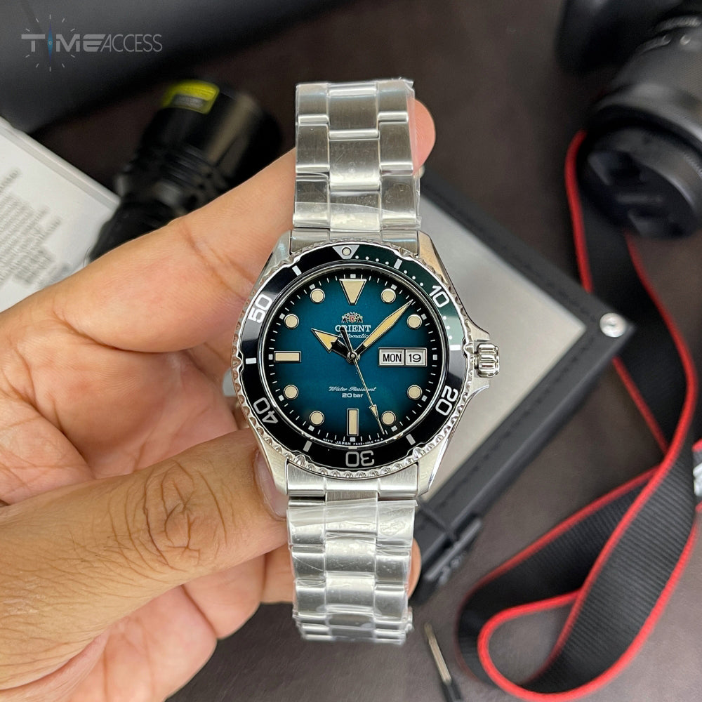 Orient Kamasu 'MAKO III' Blue Dial Mechanical 200m Diver Watch| RA-AA0811E