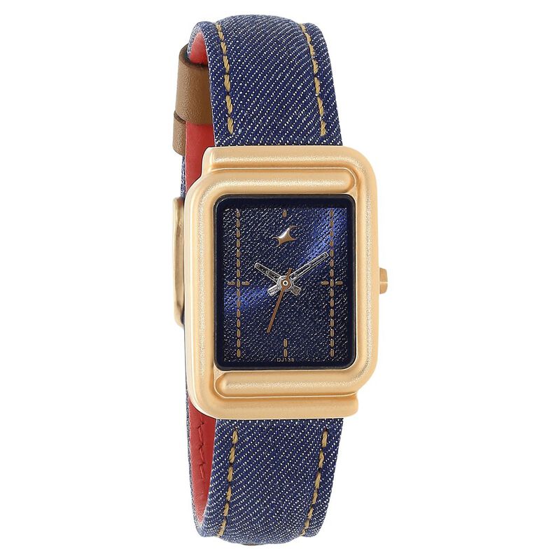 Fastrack Denim Quartz Black Dial Denim Strap Ladies Watch| 6184WL01