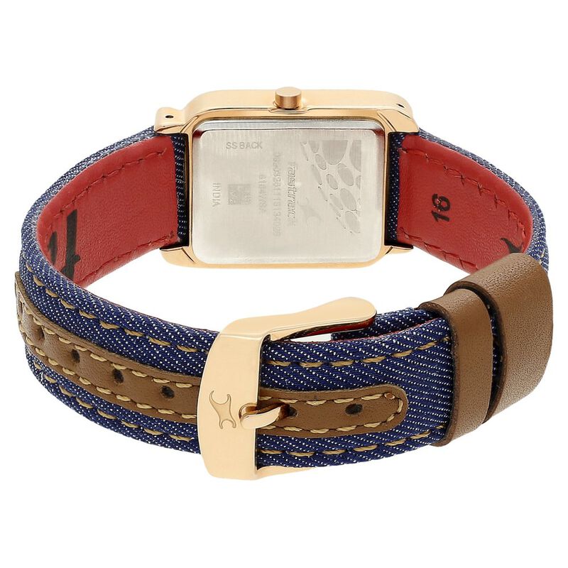 Fastrack Denim Quartz Black Dial Denim Strap Ladies Watch| 6184WL01