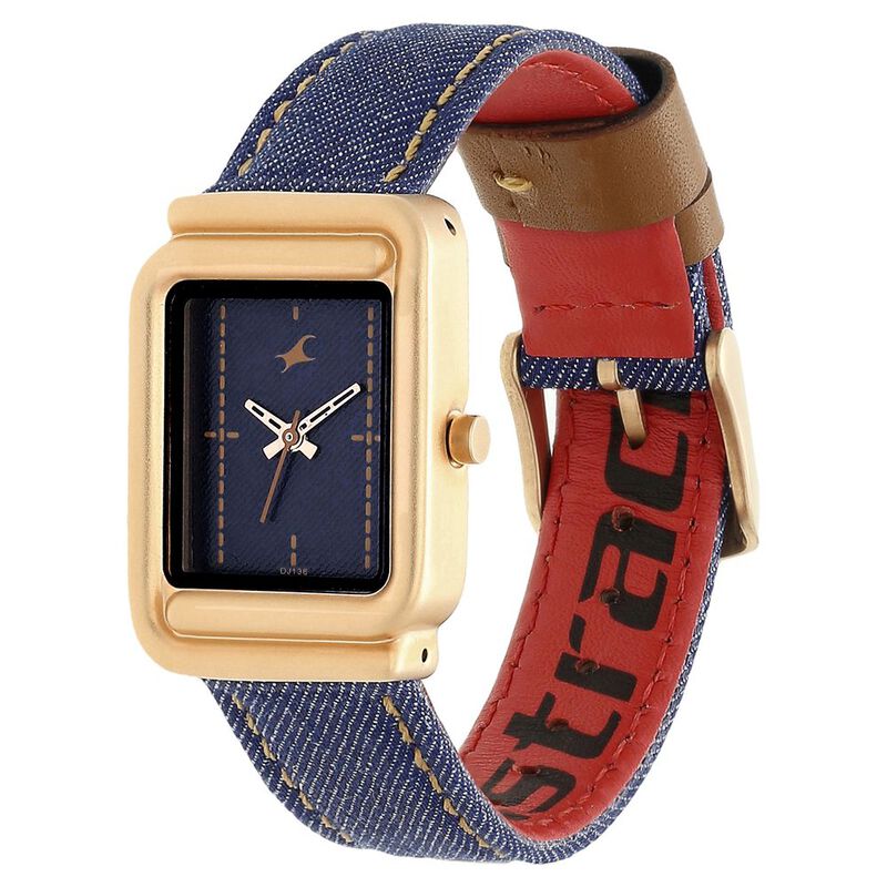 Fastrack Denim Quartz Black Dial Denim Strap Ladies Watch| 6184WL01