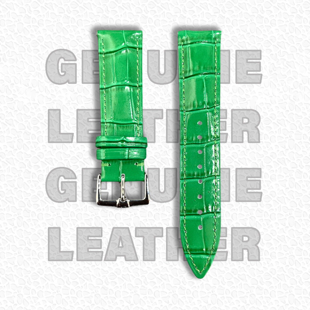 Cavern 22mm Glossy Green Leather Strap
