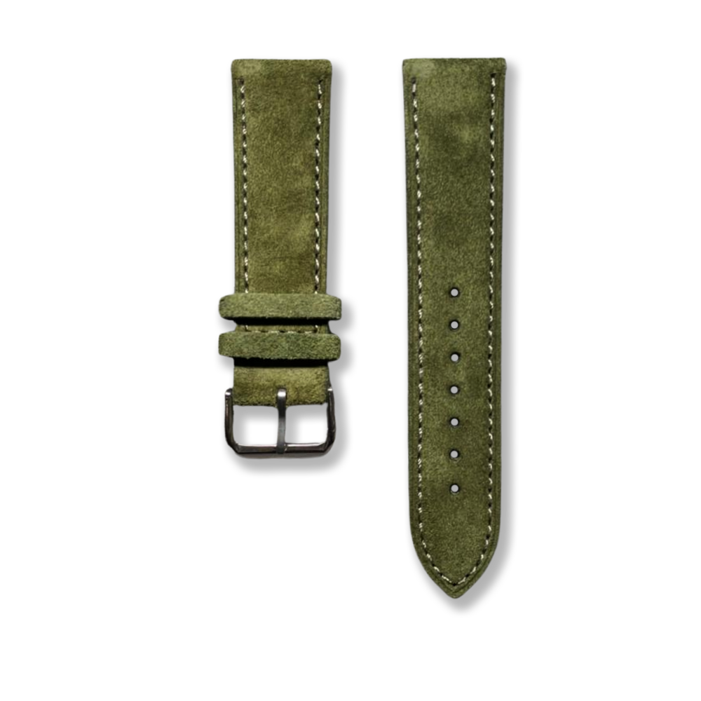 Cavern Suede Olive Green 22mm Leather Strap