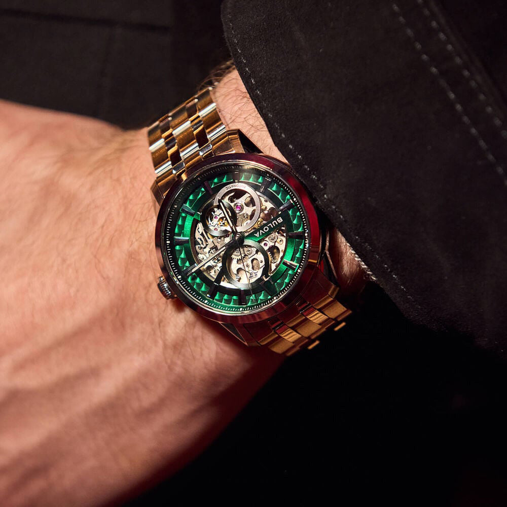 Bulova Sutton Automatic Green Dial Watch | 96A329