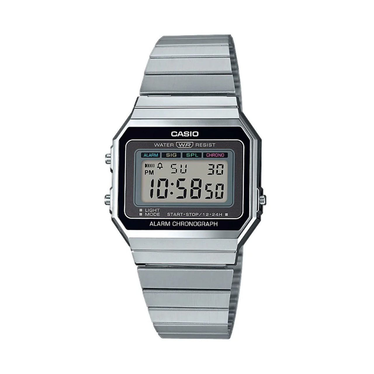 CASIO RETRO DIGITAL STAINLESS STEEL UNISEX WATCH | A700W-1ADF