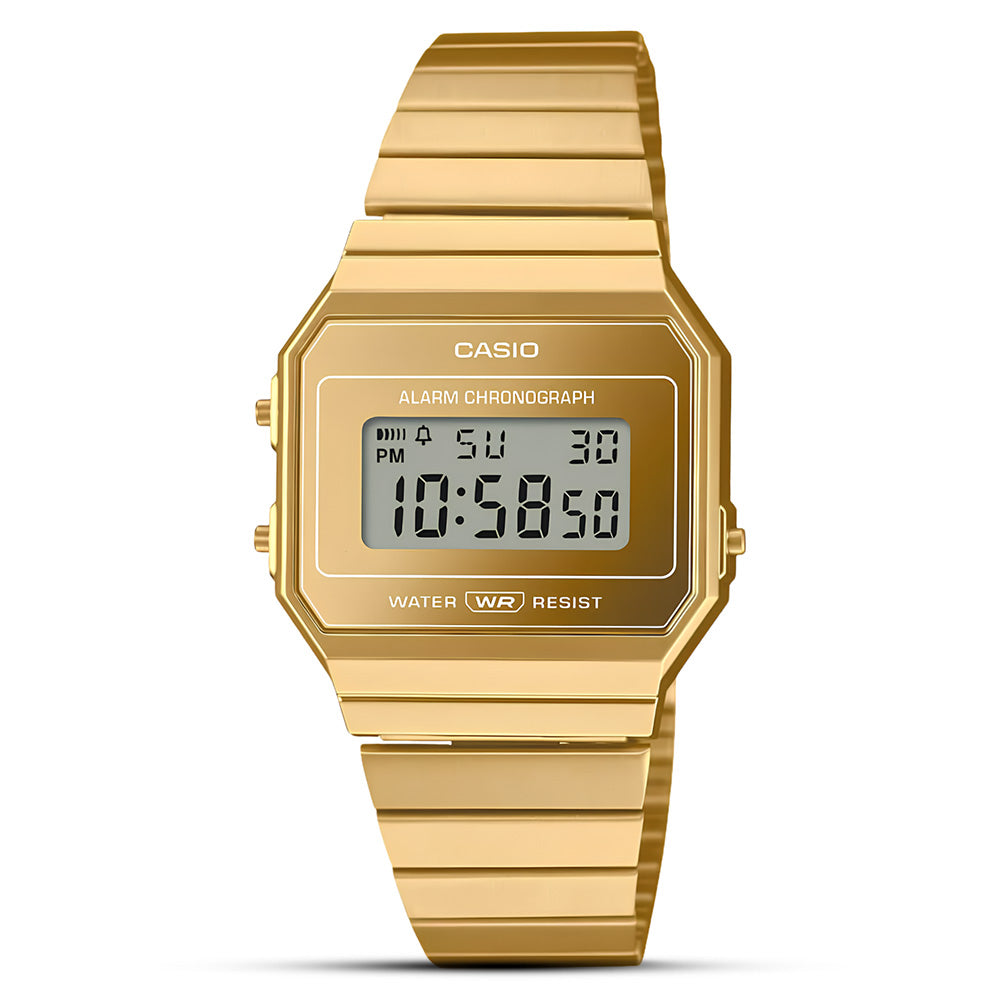 Casio Vintage Gold Tone Digital Dial Unisex Watch A700WEVG-9ADF