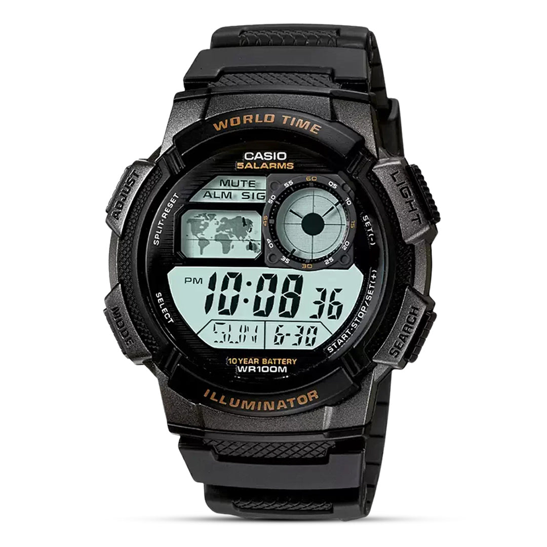 Casio Sports Digital Black Resin Watch For Men| AE-1000W-1AVDF