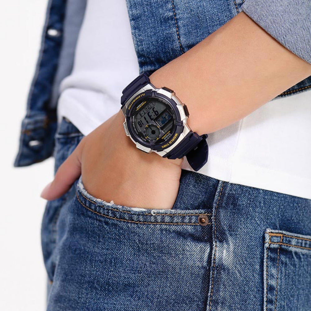 Casio AE-1000W-2AVDF| Digital Blue Resin Men's Watch