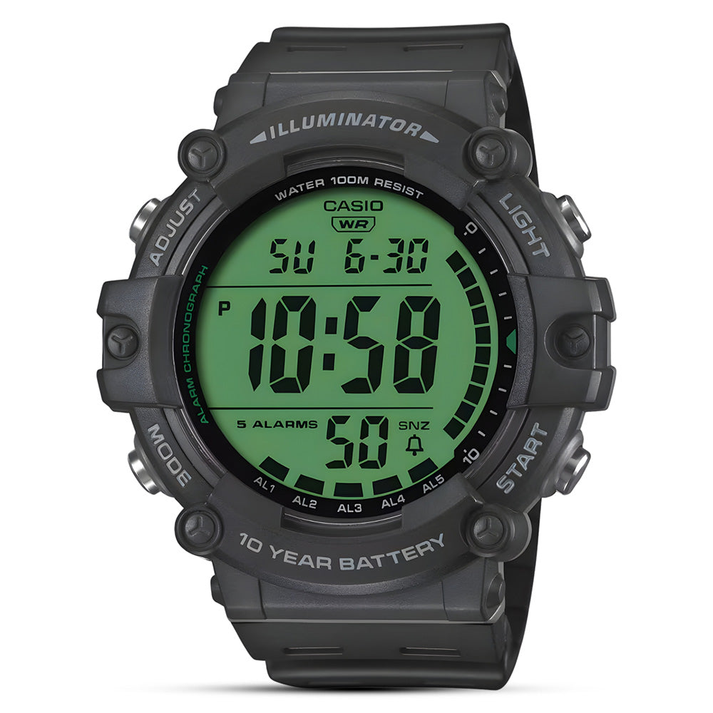 Casio "Illuminator" Green Wide Face Digital Watch | AE-1500WHC-1AVDF