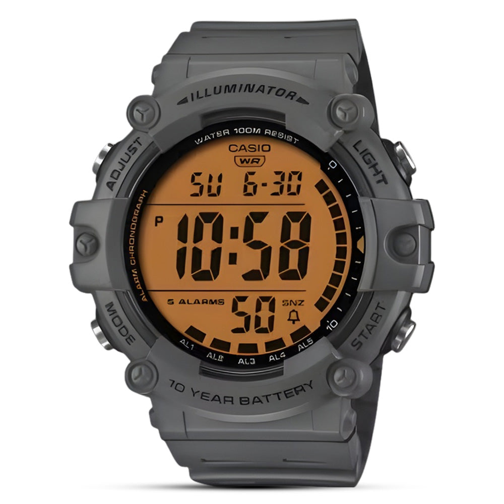 Casio "Illuminator" Orange Wide Face Digital Watch | AE-1500WHC-8AVDF