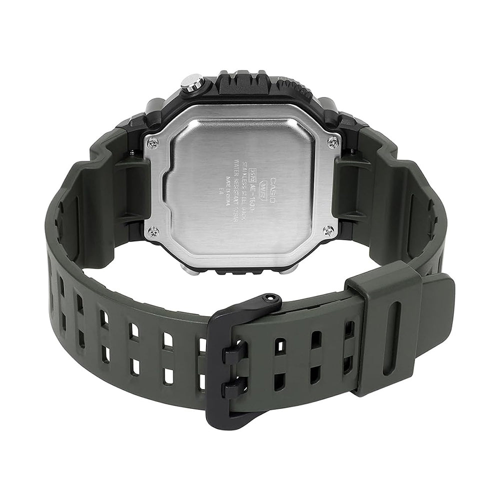 CASIO Youth Digital Green Strap Men's Watch | AE-1600HX-3AVDF