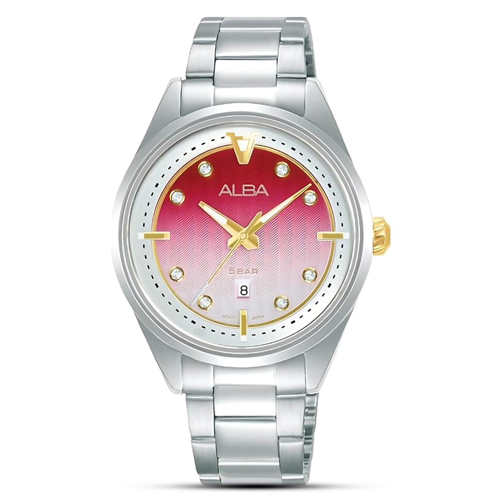 ALBA QUARTZ RED DIAL LADIES WATCH | AH7AX9X