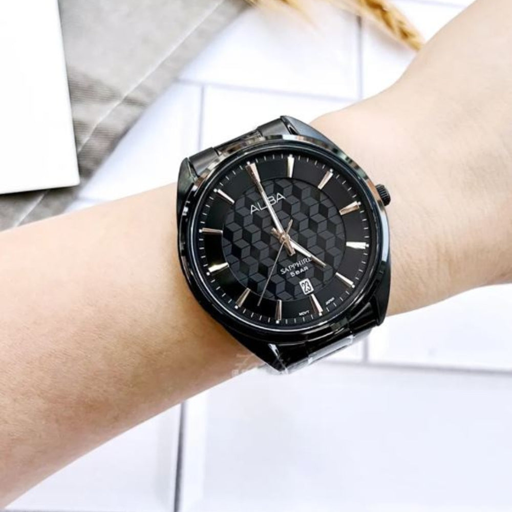 ALBA QUARTZ BLACK DIAL LADIES WATCH | AH7AY3X