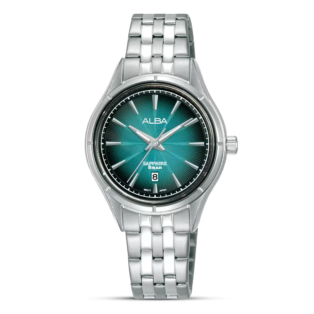 Alba Prestige Turquoise Gradation Dial Couple Watch | AS9T71X & AH7CY9X