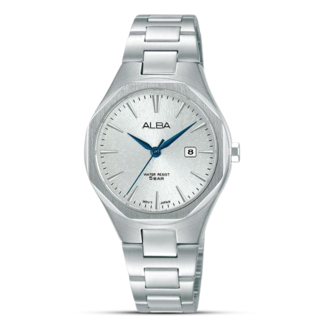 Alba Prestige Silver Textured Sunray Dial Ladies Watch | AH7DP3X
