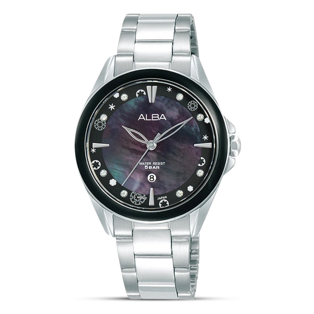 Alba Fashion Pearl Black Dial Ladies Watch | AH7DV5X