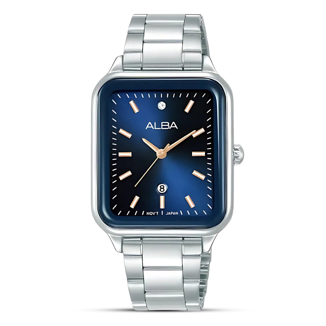 Alba Fashion Blue Sunray Dial Ladies Watch | AH7DW1X