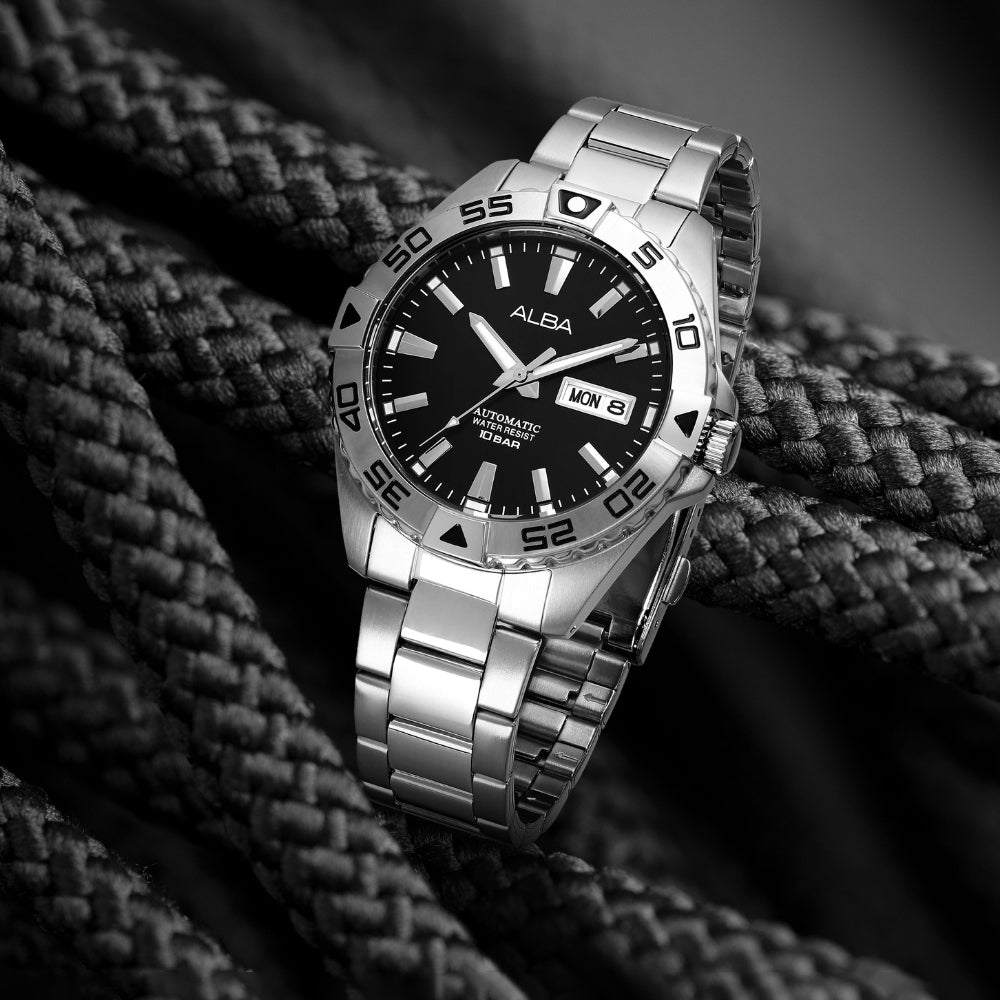 ALBA AUTOMATIC MECHANICAL BLACK DIAL MEN'S WATCH | AL4389X