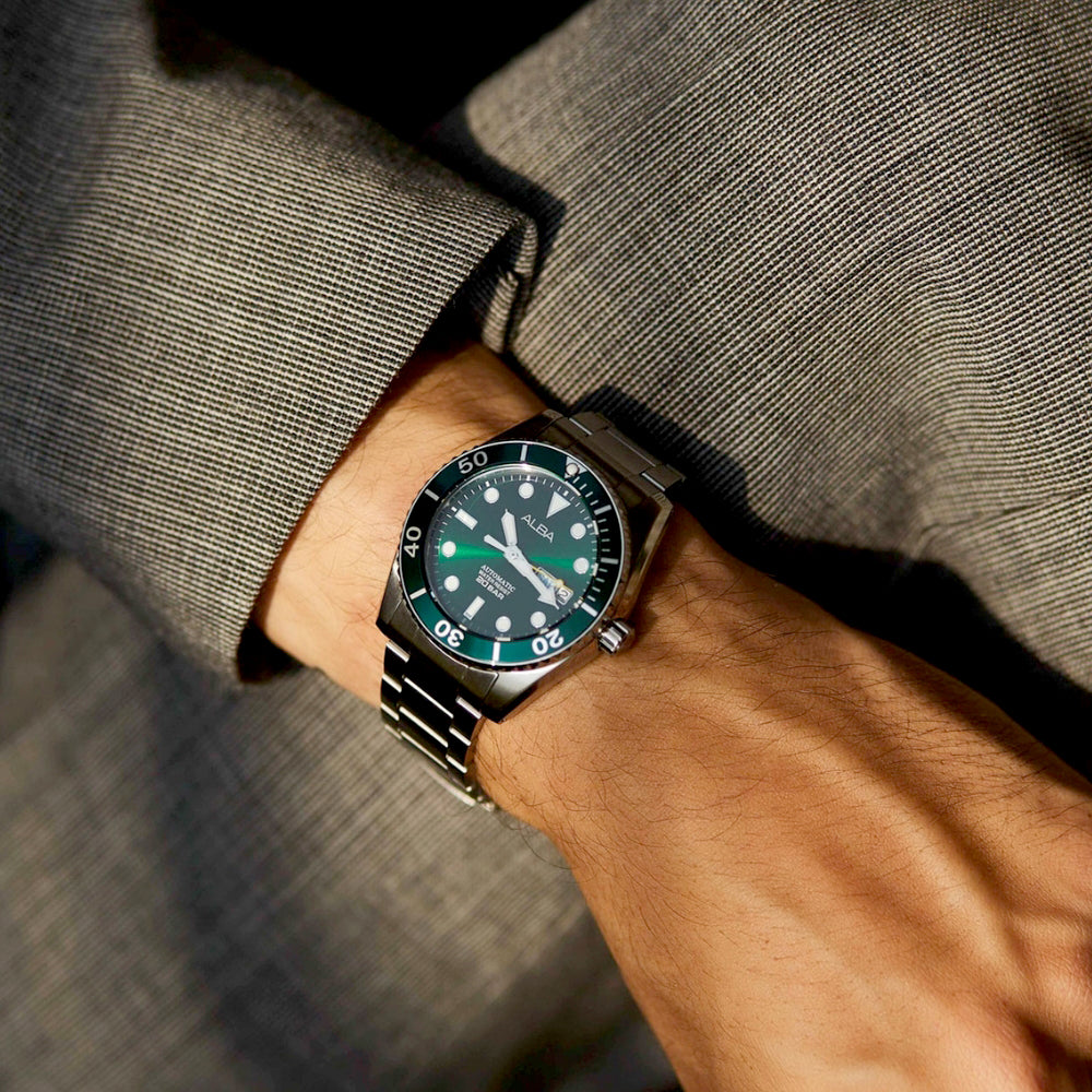 ALBA SPORTIVE AUTOMATIC GREEN DIAL MEN'S WATCH | AL4391X