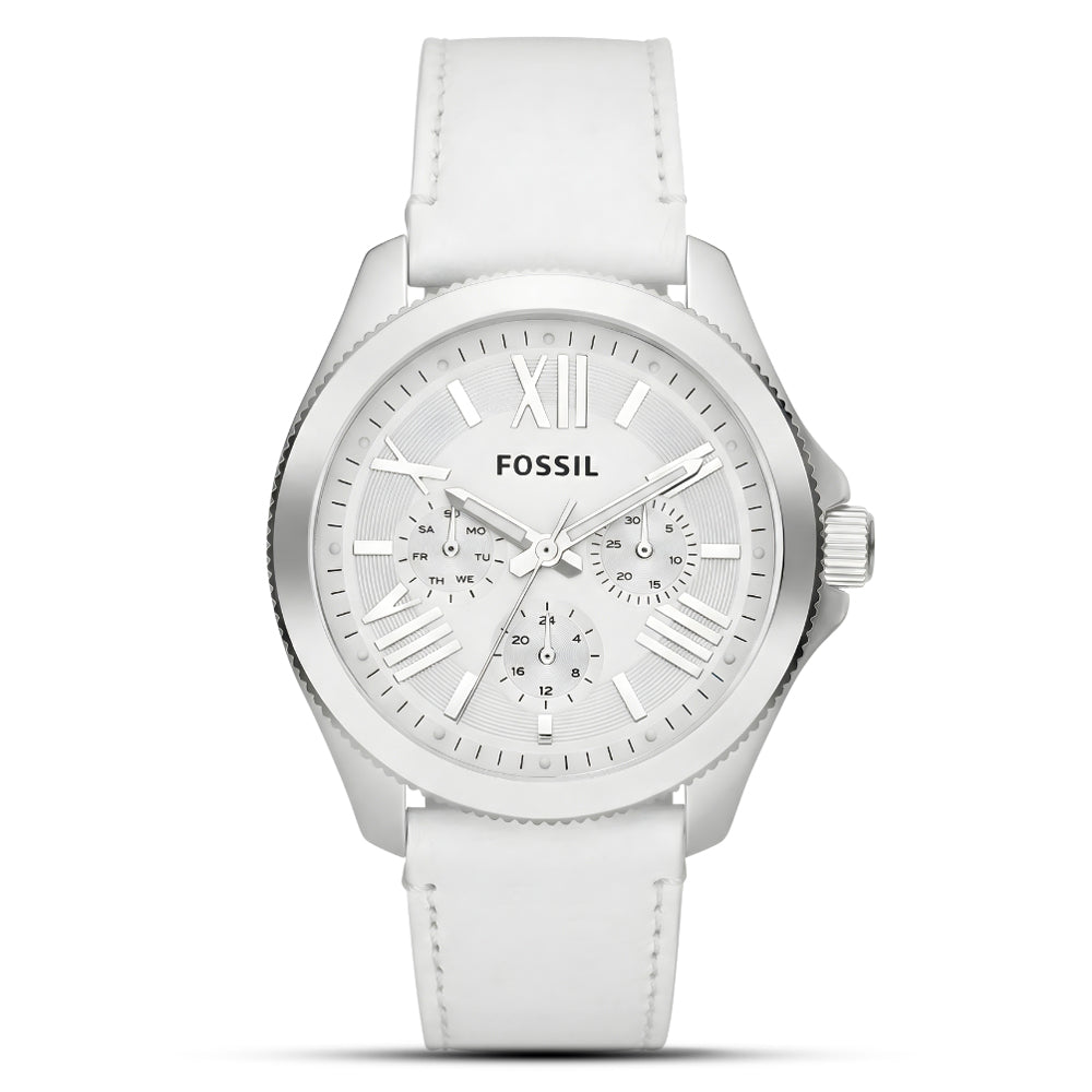 Fossil Cecile White Leather Quartz Women's Watch| AM4484