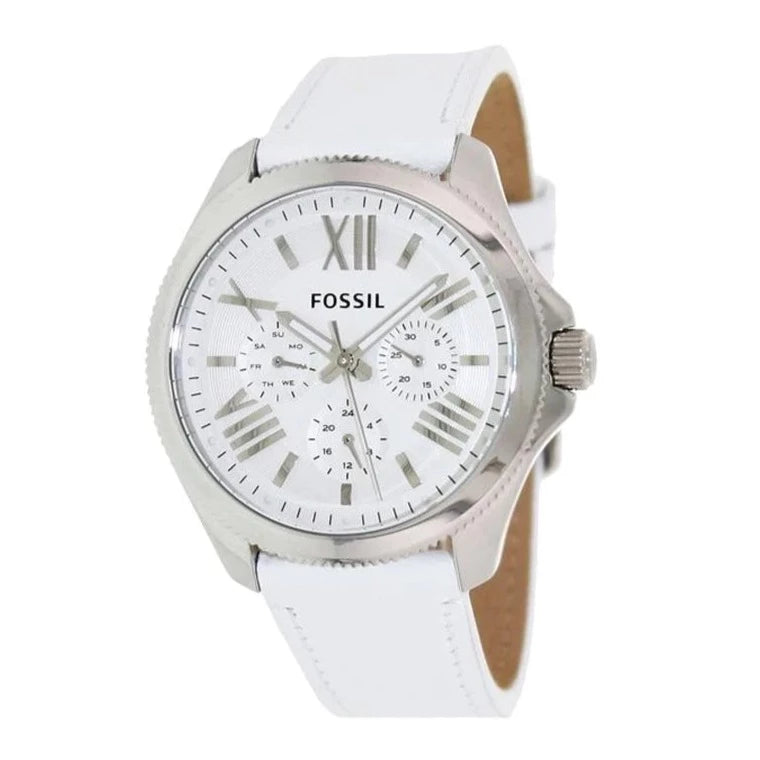 Fossil Cecile White Leather Quartz Women's Watch| AM4484