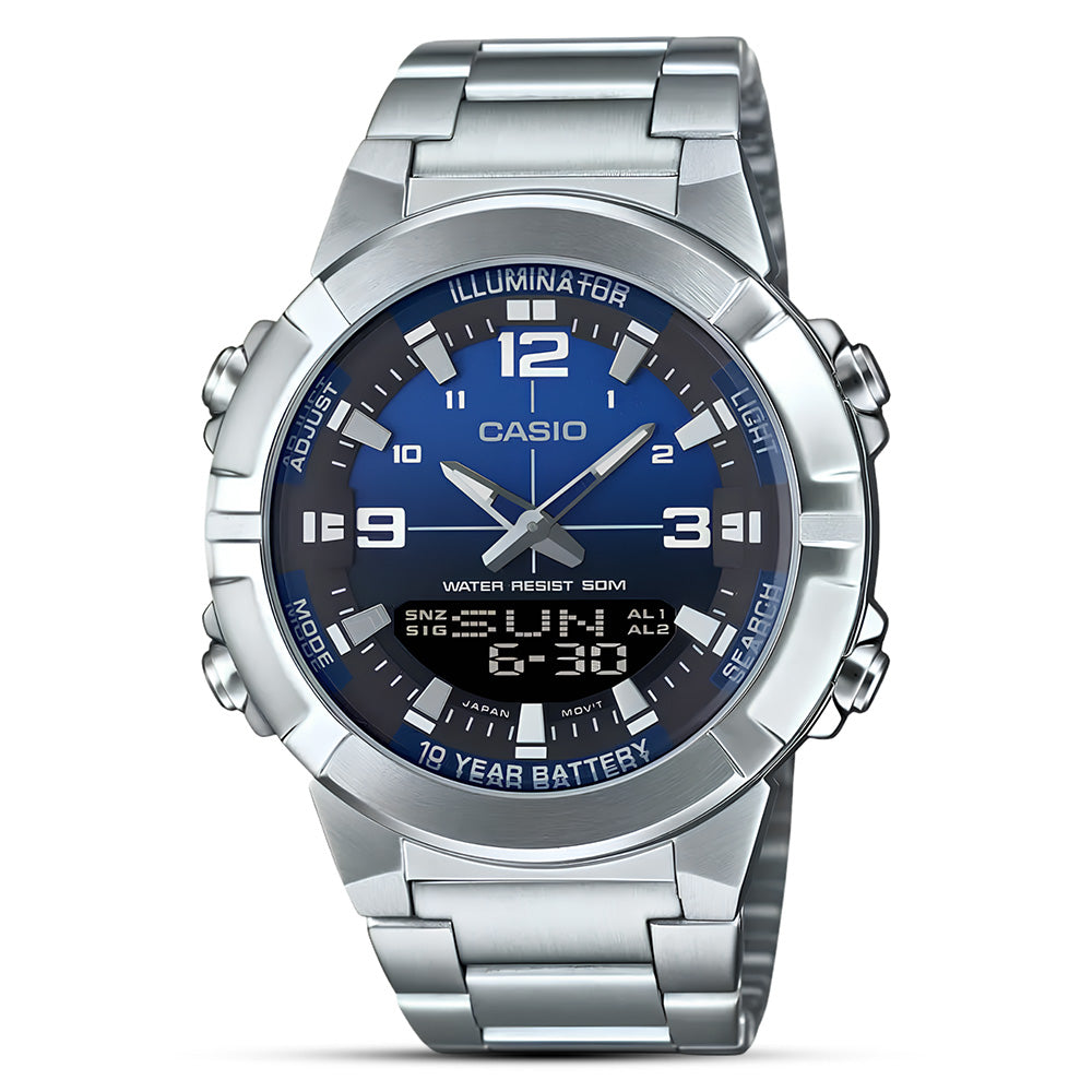 Casio Dual Timer Blue Dial Men's Watch AMW-870DA-2A1VDF