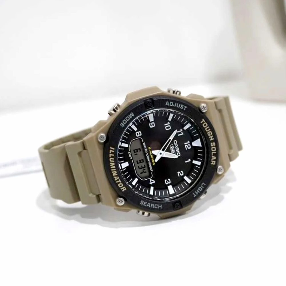 CASIO Solar Powered Analogue-Digital Dial Men's Watch | AQ-S820W-5AVDF