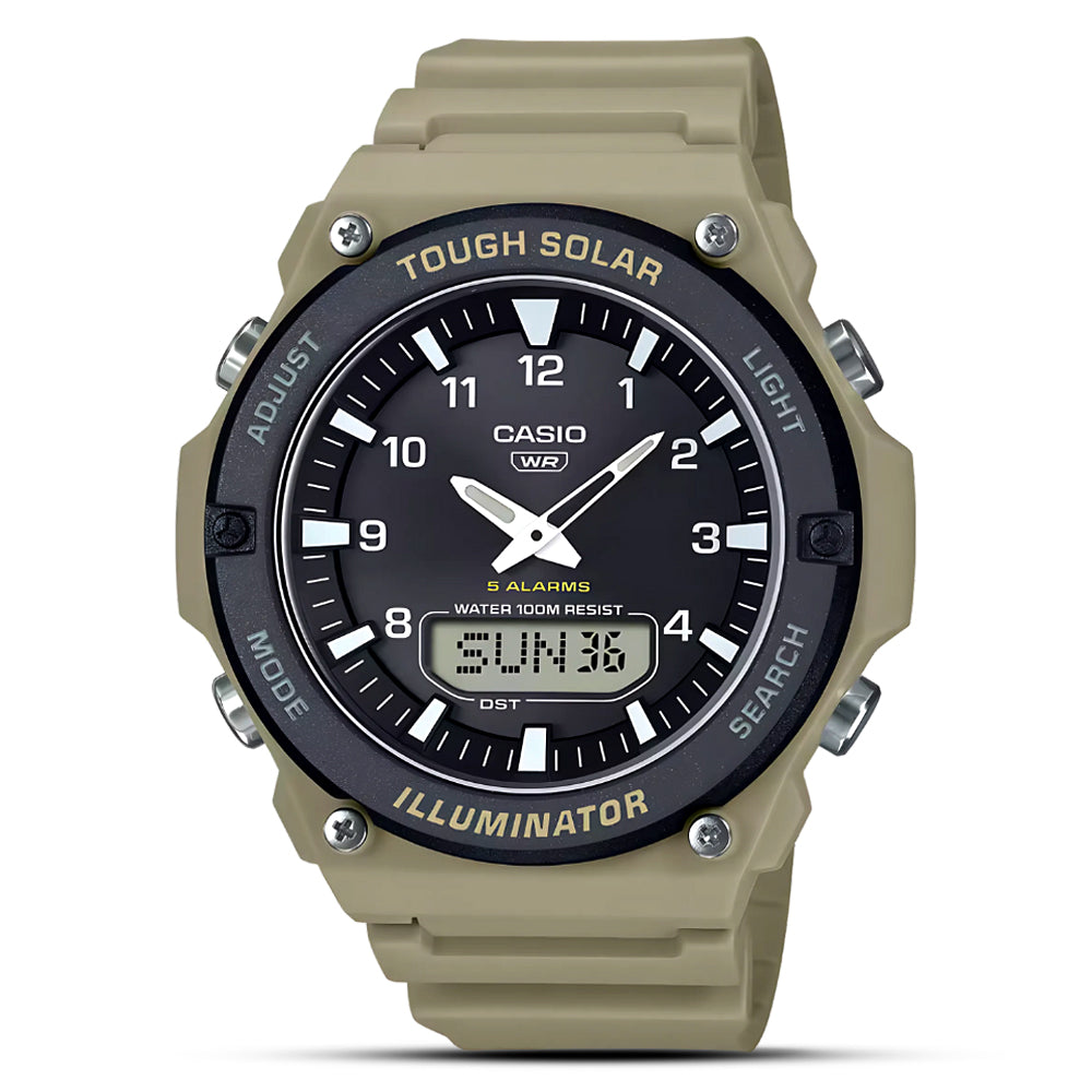 CASIO Solar Powered Analogue-Digital Dial Men's Watch | AQ-S820W-5AVDF