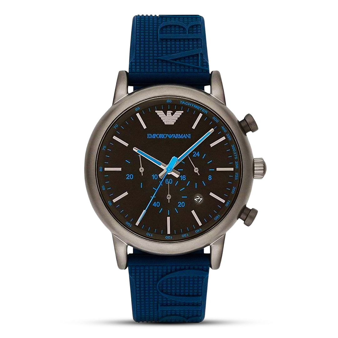 Emporio Armani Luigi Analog Display Blue Silicone Men's Watch| AR11023