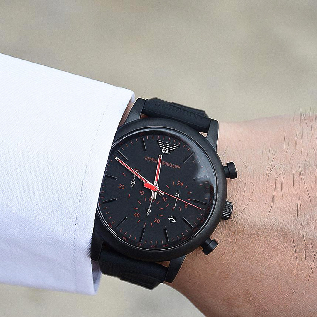 Emporio Armani Luigi Chronograph Black Dial Men's Watch | AR11024