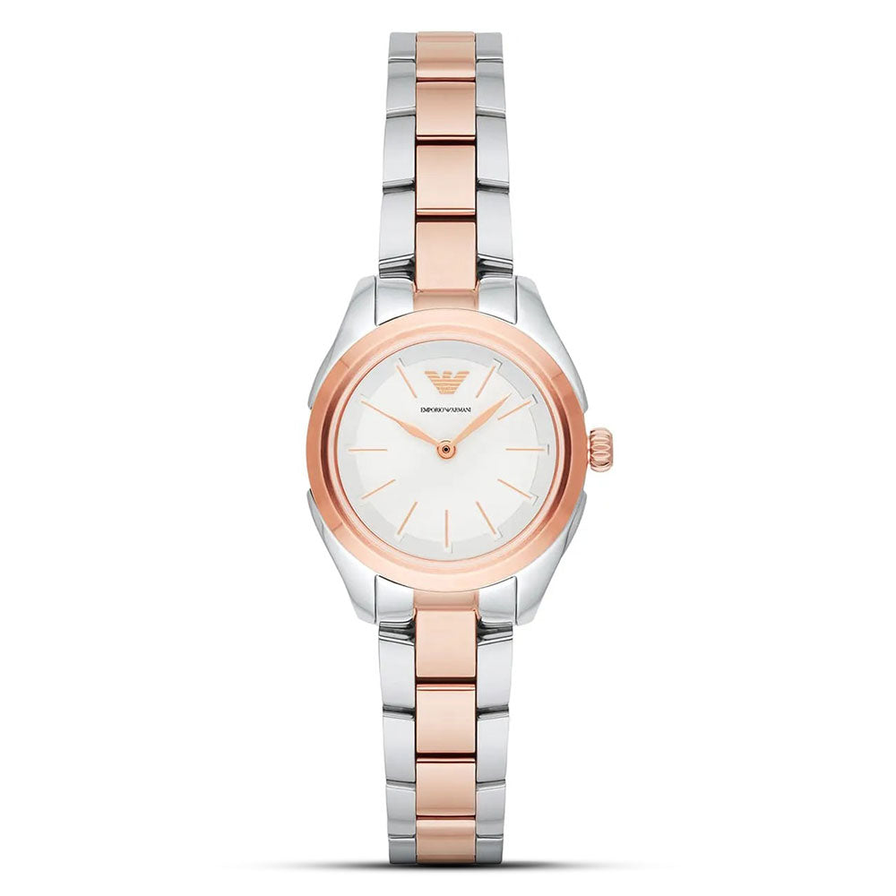Emporio Armani Valeria White Dial Two-Tone Ladies Watch AR11029
