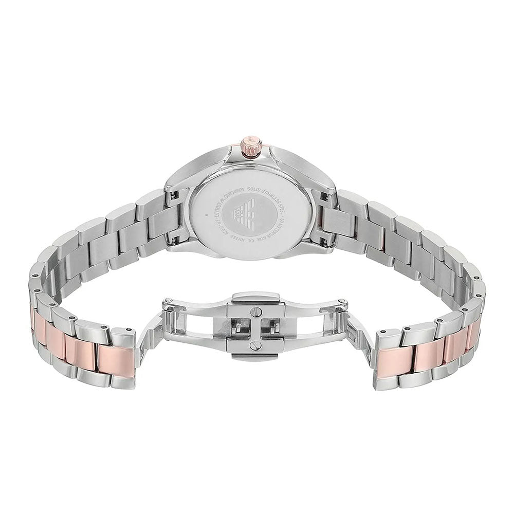 Emporio Armani Valeria White Dial Two-Tone Ladies Watch AR11029